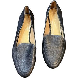 TALBOTS Black Pebbled Leather Shoes Flats Slip Ons Loafers Versatile Work Everyd